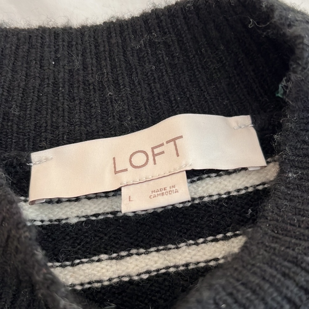 Loft Striped Mock Turtleneck With Front Tie - image 4